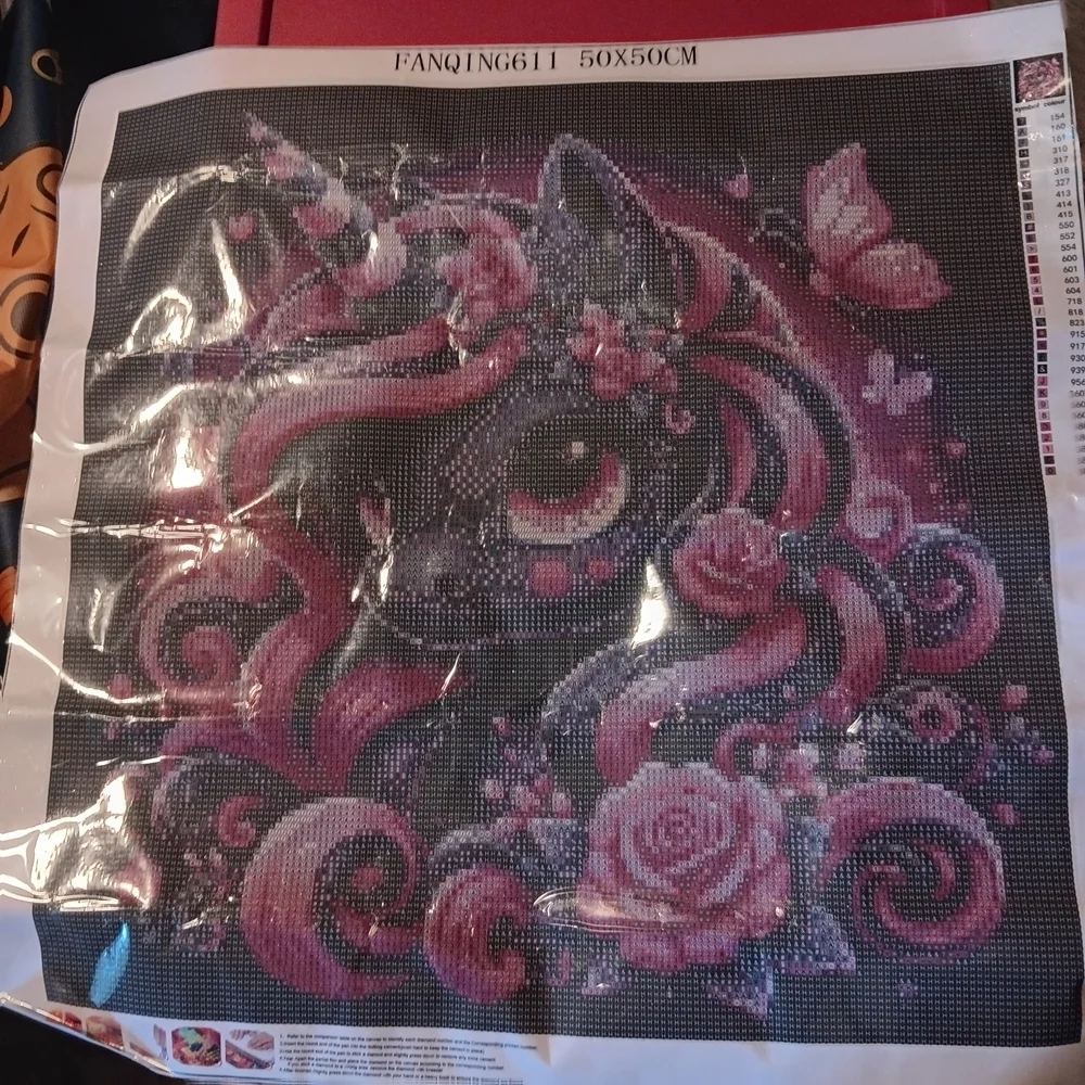Pink and Purple Unicorn Diamond Art Painting Kit 50x50